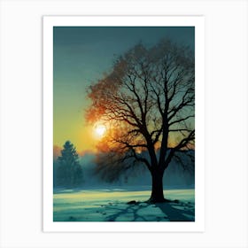 Tree In The Snow Art Print