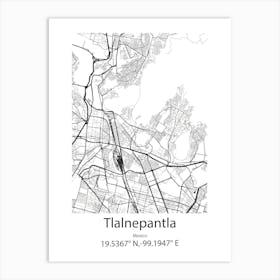 Tlalnepantla,Mexico Minimalist Map Affiche