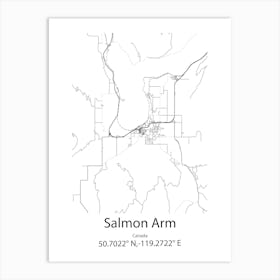 Salmon Arm,Canada Minimalist Map Art Print