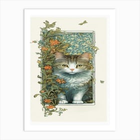 Cat In A Window 1 Art Print