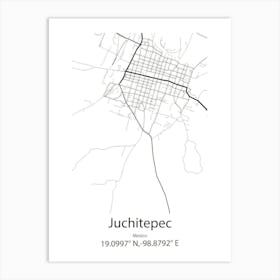 Juchitepec,Mexico Minimalist Map Art Print