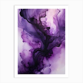 Purple And Black Flow Asbtract Painting 3 Art Print