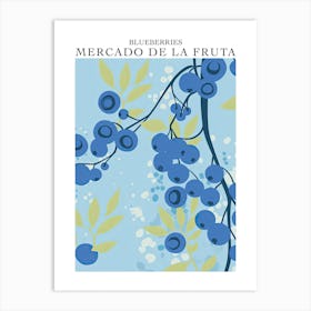 Mercado De La Fruta Blueberries Illustration 1 Poster Art Print