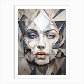 Abstract Geometric Lady Portrait 30 Art Print