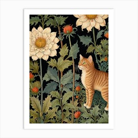 William Morris Cat In The Garden 3 Art Print