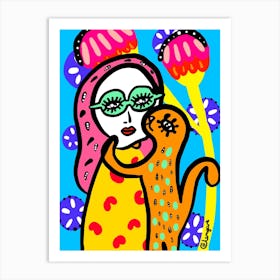 Cat Lady Art Print