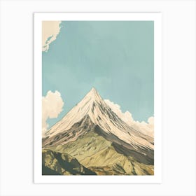 Mount Kanlaon Philippines Color Line Drawing (6) Art Print
