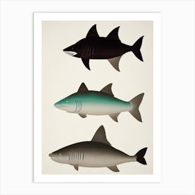 Basking Shark Vintage Poster Art Print