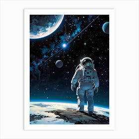 Astronaut In Space Art Print