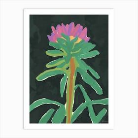 Pink Flower Sketch Art Print