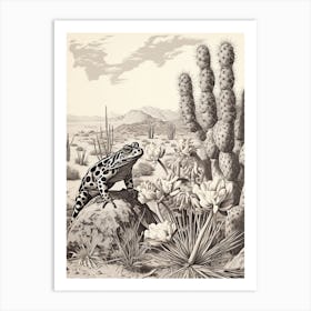 Desert Wave Frog Drawing 2 Art Print