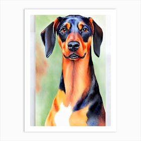 Doberman Pinscher 3 Watercolour Dog Art Print