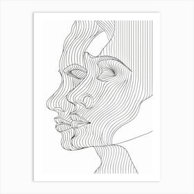 Minimalist Portraits Women Line 6 Art Print