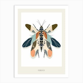 Colourful Insect Illustration Firefly 11 Poster Art Print