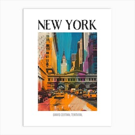 Grand Central Terminal New York Colourful Silkscreen Illustration 2 Poster Art Print