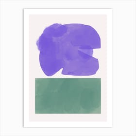 Watercolor Purple And Green Art Print