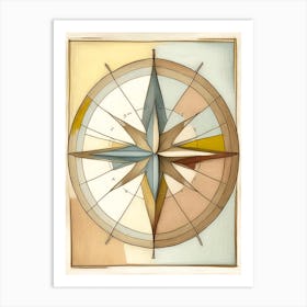 Compass Symbol Abstract Painting Art Print