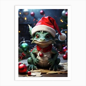 Christmas Dragon Art Print