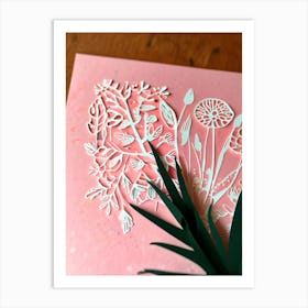 Paper Cut Flowers Art Print