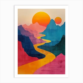 Sunset In The Mountains 54 Art Print