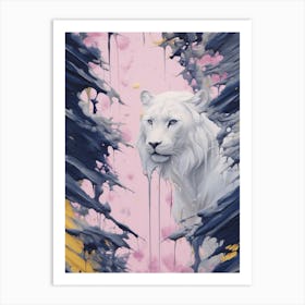 'White Tiger' Abstract Art Art Print