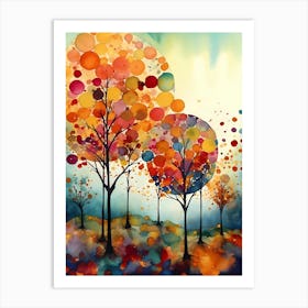 Colorful Trees Art Print