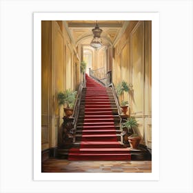 Red Carpet Stairway art print Art Print