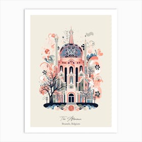 The Atonimun   Brussels, Belgium   Cute Botanical Illustration Travel Poster Art Print