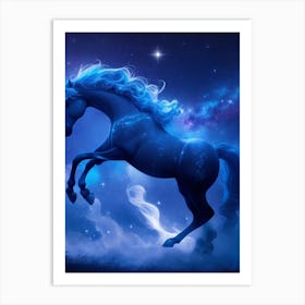 Blue Horse In The Sky Art Print