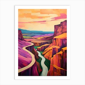 Palouse Falls State Park Retro Park 2 Art Print