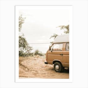 Beige Camper Van Art Print