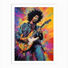 Jimi Hendrix Vintage Psycedellic 2 Art Print