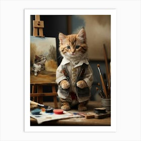 Artist Kitten Art Print