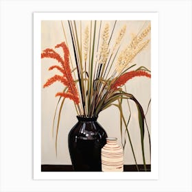 Bouquet Of Japanese Blood Grass Flowers, Autumn Fall Florals Painting 0 Art Print