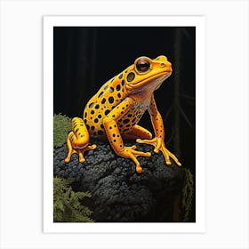Golden Poison Frog Realistic Portrait 4 Art Print