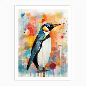 Bird Painting Collage Penguin 1 Art Print