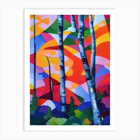 Largetooth Aspen Tree Cubist 1 Art Print