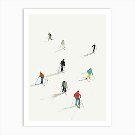 Skiing Print Skier Artwork Ski Wall Art Vintage Winter Sports Art Minimalist Prints Art Print