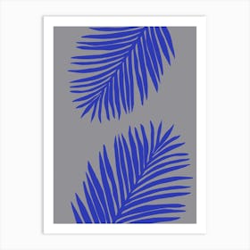 Blue Palm Leaf Art Poster_2301629 Art Print