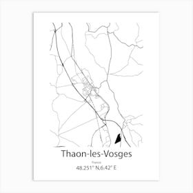 Thaon Les Vosges,France Minimalist Map Art Print