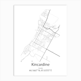 Kincardine,Canada Minimalist Map Art Print