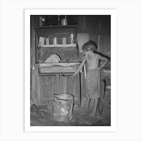 Daughter Of Day Laborer In Front Of Kitchen Cabinet, Mcintosh County, Oklahoma By Russell Lee Art Print