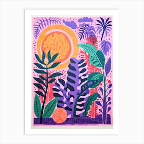 Colourful Botanical Risograph Style 35 Art Print