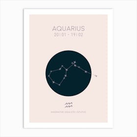 Aquarius Star Sign In Light Art Print