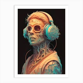 Man With Headphones 15 Art Print