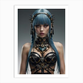 Blue Haired Steampunk-Sovereign Art Print