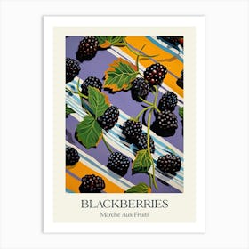 Marche Aux Fruits Blackberries Fruit Summer Illustration 3 Art Print
