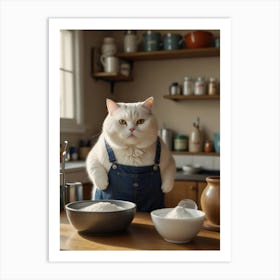 Cat In Overalls Art Print