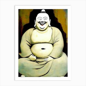 Laughing Buddha Symbol Abstract Painting Art Print