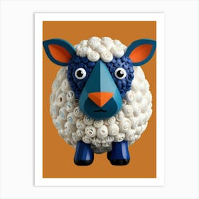 Sheep With Blue Eyes Art Print